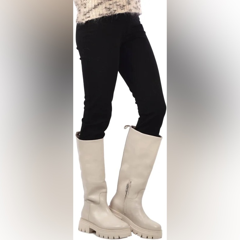 Ash Cream Leather Boots Size 7